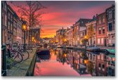 MN Collections - Schilderij - Cityscape Photography. - Bruin, Geel, Rood En Oranje - 75 X 50 Cm