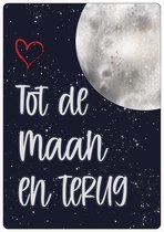 Spreukenbordje: Liefde tot de maan en terug! | Houten Tekstbord