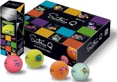 Saintnine golfballen Q soft 3P | Mixed coloured | 12 stuks