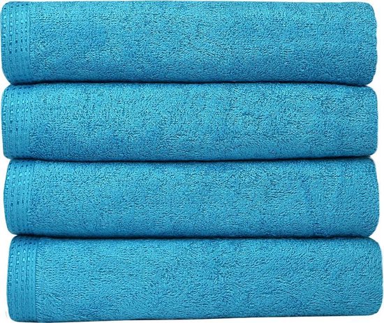 schermutseling Geniet verachten Homéé® Bamboe handdoeken - set van 4 - Turquoise 50x90cm | bol.com