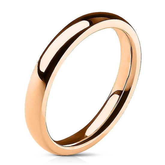 Bague fine et brillante en métal couleur or rose.