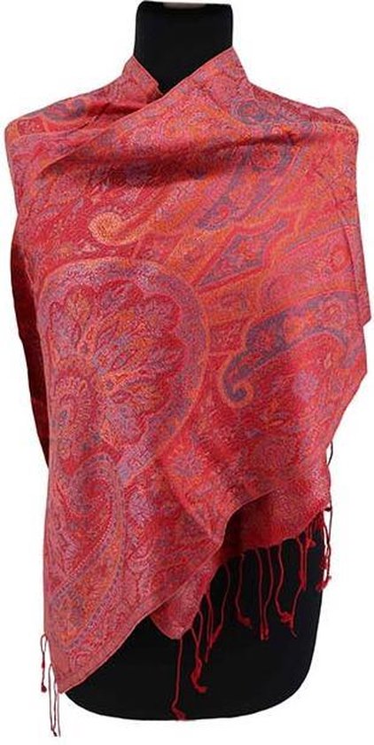 bol.com | Rode zijden sjaal