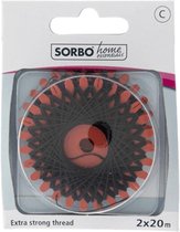 Sorbo Home Essentials - ijzergaren extra sterk garen zwart - blister 2 klossen 20 m - 100% polyester