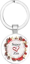 Akyol - Super zus sleutelhanger cadeau - Quotes - familie - gezin - 2,5 x 2,5 CM