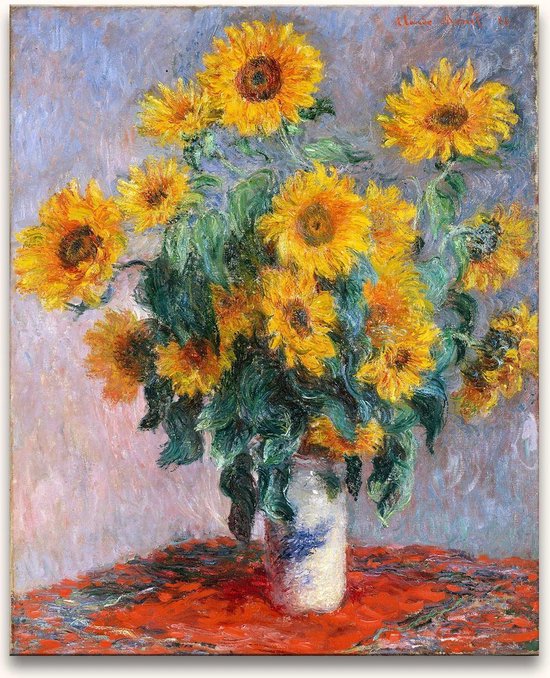 snelweg onenigheid het einde Handgeschilderd schilderij Olieverf op Canvas - Claude Monet 'Zonnebloemen'  | bol.com