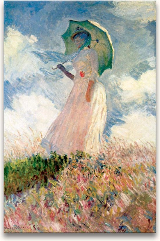 Handgeschilderd schilderij Olieverf op Canvas - Claude Monet 'Dame met  Parasol' | bol.com