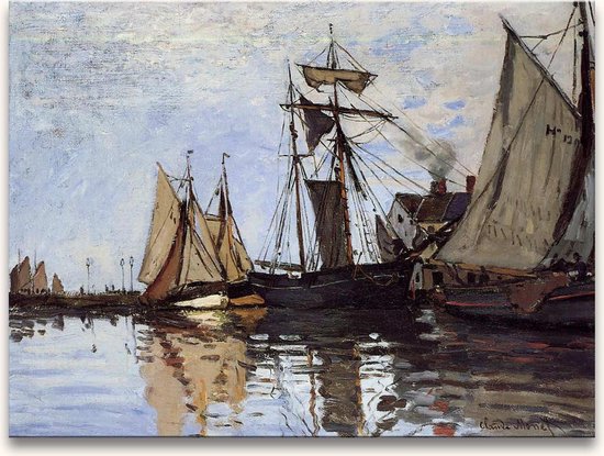 Handgeschilderd Olieverf op Canvas - Claude Monet 'Kade van Honfleur'