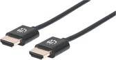 Manhattan HDMI Aansluitkabel 0.50 m 394406 Zwart [1x HDMI-stekker - 1x HDMI-stekker]