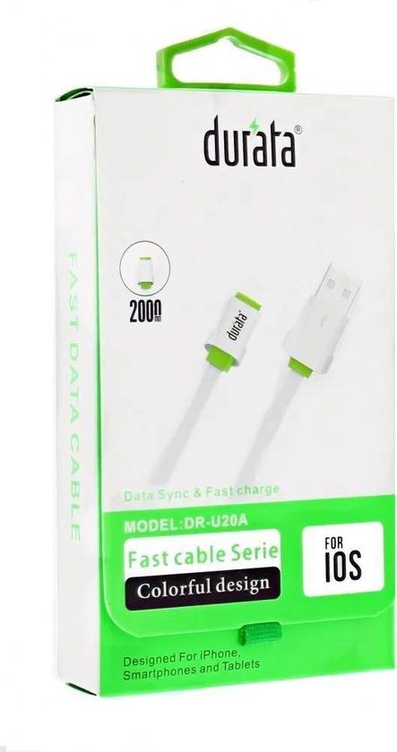 Câble USB Durata DR U20A Lightning 2 mètres / Câble de charge / Câble de  chargeur pour... | bol.com