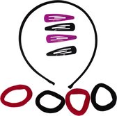 Jessidress Set van Haar Diadeem met Haar elastiekjes en Haarspeldjes - Zwart