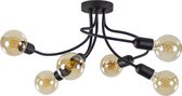 Straluma Industrie Plafondlamp “Polypus” 6 lichts Matzwart