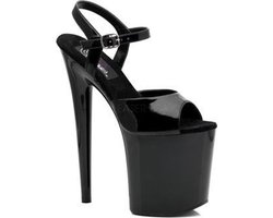 Pleaser - FLAMINGO-809 Sandaal met enkelband, Paaldans schoenen - Paaldans schoenen - 37 Shoes - Zwart