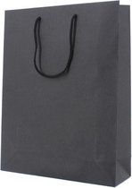 Luxe papieren tasjes, 20x10x25 ZWART MAT (10 stuks)