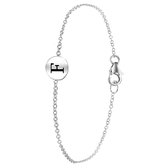 Zilveren armband alfabet rhodiumplated - F