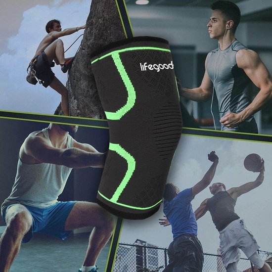 LifeGoods Compressie Knie Brace - 2 stuks - maat L - Elastisch