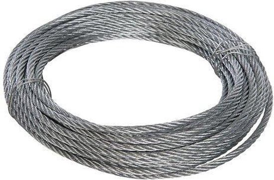 Câble acier 4 mm / fil acier - Acier inoxydable A4 - 7x7 - 10 mètres