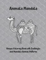 Animals Mandala - Unique Coloring Book with Zentangle and Mandala Animal Patterns