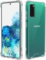 Samsung Galaxy A41 shock case - transparant + glazen screen protector