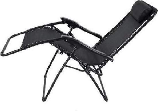 Terugroepen zoeken Bouwen Luxe Ligstoel - Tuinstoel - Ligstoel met hoofdkussen - met verschillende  standen (Zwart) | bol.com