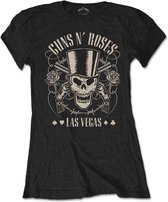 Guns N' Roses - Top Hat, Skull & Pistols Las Vegas Dames T-shirt - XL - Zwart