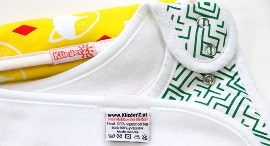 KliederZ® slabbetjes combi set 6 stuks - Bandana kwijl puntslabben + eetslabben ORGANISCH katoen - WATERPROOF fleece laag - Baby en peuter slabbers verstelbaar - Hippe puntsjaaltjes met vosjes en leuke motieven jongens - 4 mnd tot 4 jaar van KliederZ — afbeelding 5
