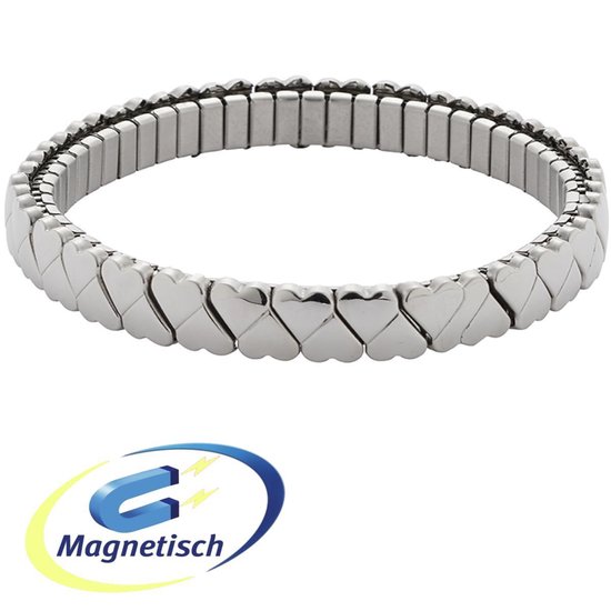 diep vice versa Wonder Energetix magneet armband 3771 - elastisch - flexibel - hart - kleur zilver  - maat L -... | bol.com
