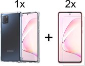 Samsung A81 Hoesje Transparant - Samsung Galaxy A81 Hoesje Transparant Shock Proof Case Hoes - 2x Samsung Galaxy A81 Screenprotector