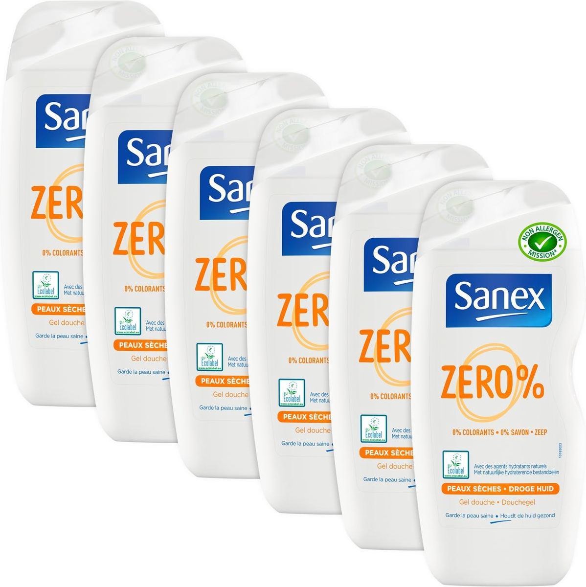 Sanex Douchegel Zero Droge Huid (6 x 500ml)