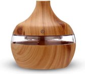 DrPhone MINI Ultrasone Luchtbevochtiger - Humidifier - Verwisselbare Aroma Essentiële Olie Diffuser met 7 kleuren Ledlicht - Lightwood