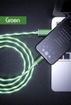 USB Magnetische Oplaadkabel 3 in 1 Groen – Verlichting tijdens Opladen