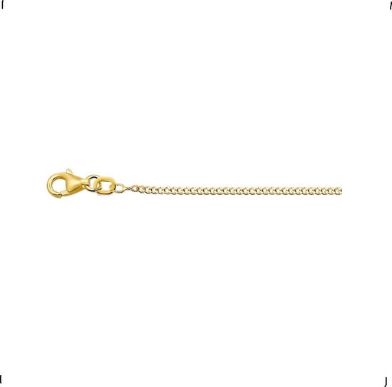 Mesdames Collier - or jaune - Gourmet - 1,4 mm - 42cm - Femme - Massief Goud - Poli - Or 2.84gr - 14 carats - 585 Or
