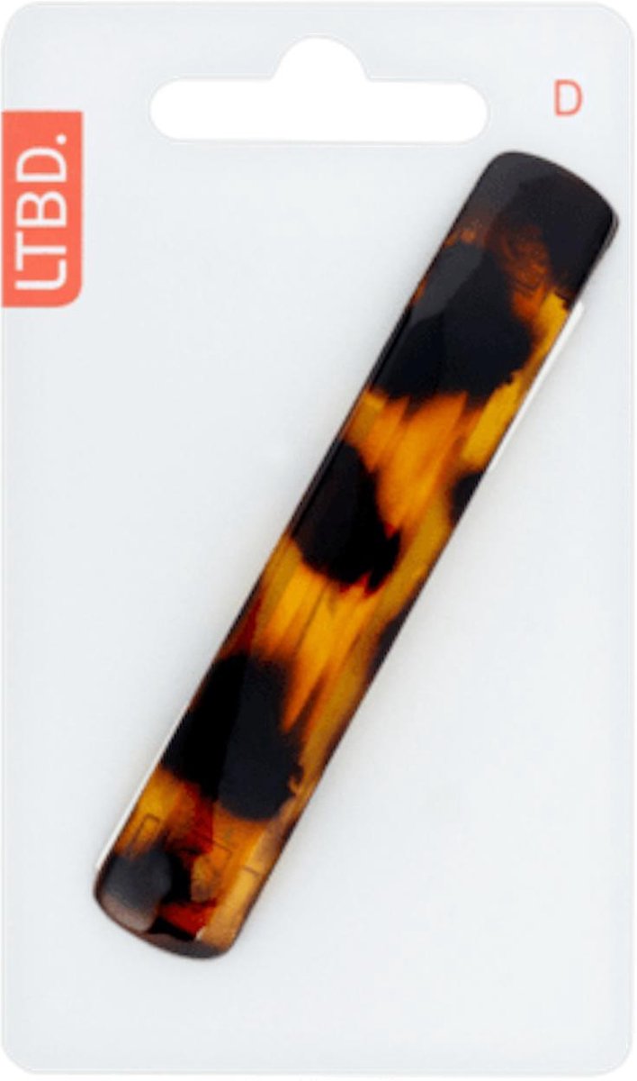 LTBD haaraccessoire turtle epoxy - haarspeld medium - schildpad print bruin - 9,5 x 1,5 cm haarklem