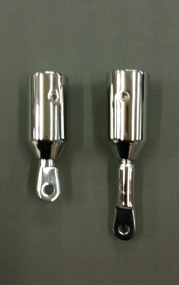 Verstelbaar eindstuk 25mm-Bootkap-Bimini top-RVS koppeling