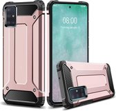 Samsung Galaxy A51 Hoesje - Heavy Duty Back Cover - Hybride Military Grade Case - ROSE GOUD - Epicmobile