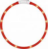 LOUZIR LED Honden halsband - Rood - 20 - 70 cm - USB Oplaadbaar