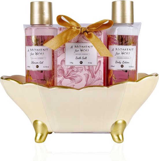 bol.com | Verjaardag cadeau vrouw - Badset A Moment For You - in badkuip –  Gouden Jasmijn geur...