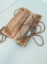ophangbaar dienblad - hout - 2 stuks divers