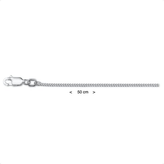 Ketting Dames - 1,4mm - 50cm - Zilver - Gourmet - Karabijn Sluiting - Heren - Poli - Sieraden Vrouw - Gerhodineerd - Zilver 925