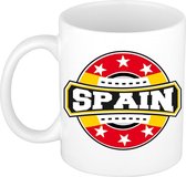 Spain / Spanje embleem theebeker / koffiemok van keramiek - 300 ml - Spanje landen thema - supporter bekers / mokken