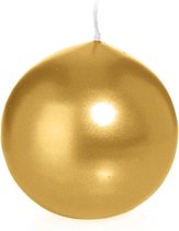 1x Gouden bolkaars 8 cm 25 branduren - Ronde geurloze kaarsen - Woondecoraties