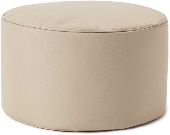 Lumaland Indoor Outdoor Poef Beanbag Stool Hocker 45cm x 25cm waterafstotend - Beige