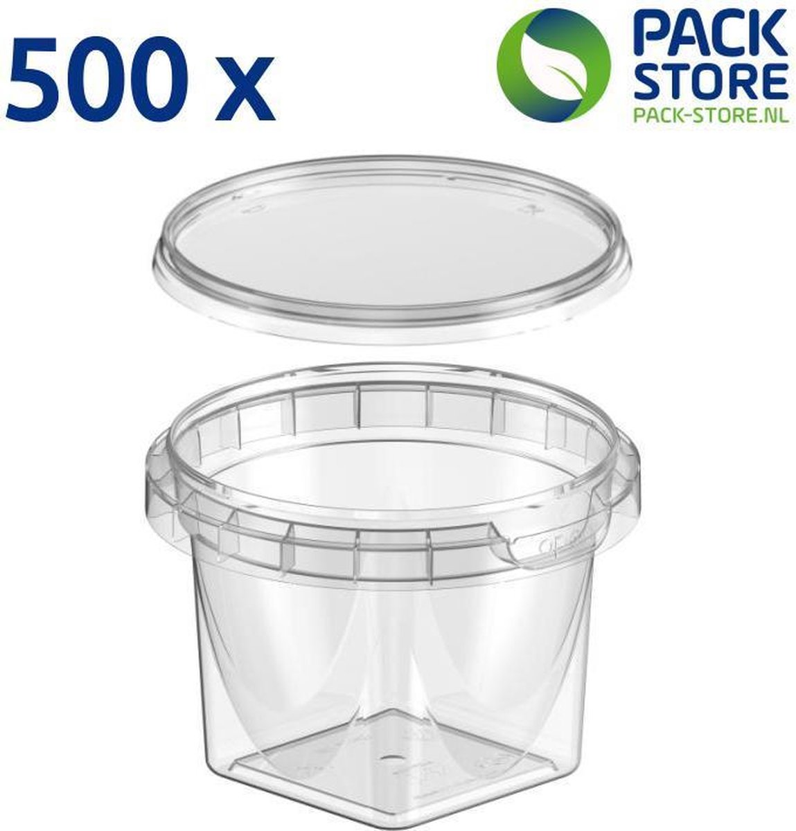 500 x plastic bakjes met deksel - 240 ml - ø95mm - vershoudbakjes - meal-prep bakjes - transparant, geschikt voor diepvries, magnetron en vaatwasser - Nederlandse producent