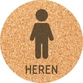 Deurbordje - toiletbord - herentoilet - bordje - heren - rond - Kurk
