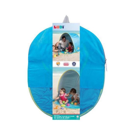 SHADYSAND - Grote strandtent voor het gezin, uv-bescherming (UPF 50 ) voor maximaal 5 personen, compact, licht en praktisch. Strandschuilplaats, zonneschijn voor baby's, kinderen en volwassenen. Stap