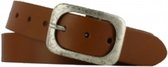 Leren Riem - Cognac - 4 cm Breed - Maat 95 (totale lengte 110) - Met Nikkelvrije gesp