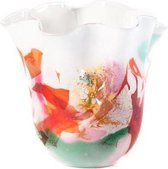 Design vaas Wave - Fidrio MIXED COLOURS - glas, mondgeblazen bloemenvaas - diameter 29 cm hoogte 29 cm