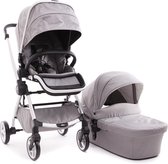 Baby Monsters Kinderwagen Marla Duo Met Reiswieg Aluminium Grijs