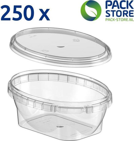 JJWNMLL 60 stuks voedselmanden, herbruikbare plastic ovale rode