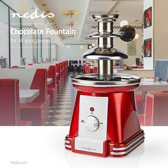 Nedis Chocolade Fountain - 90 W - Rood / Wit