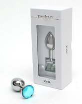 Rimba Toys Rimba Metalen Buttplug met kristal "Sofia" - blauw